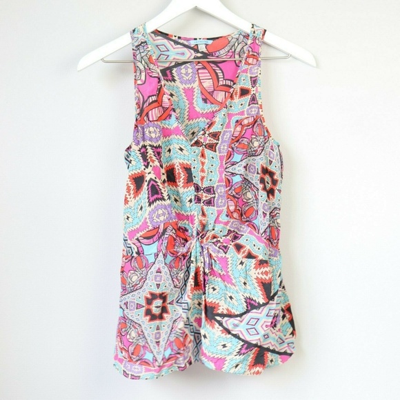 Anthropologie Tops - Leifnotes Anthro 100% Silk Geometric Print Blouse